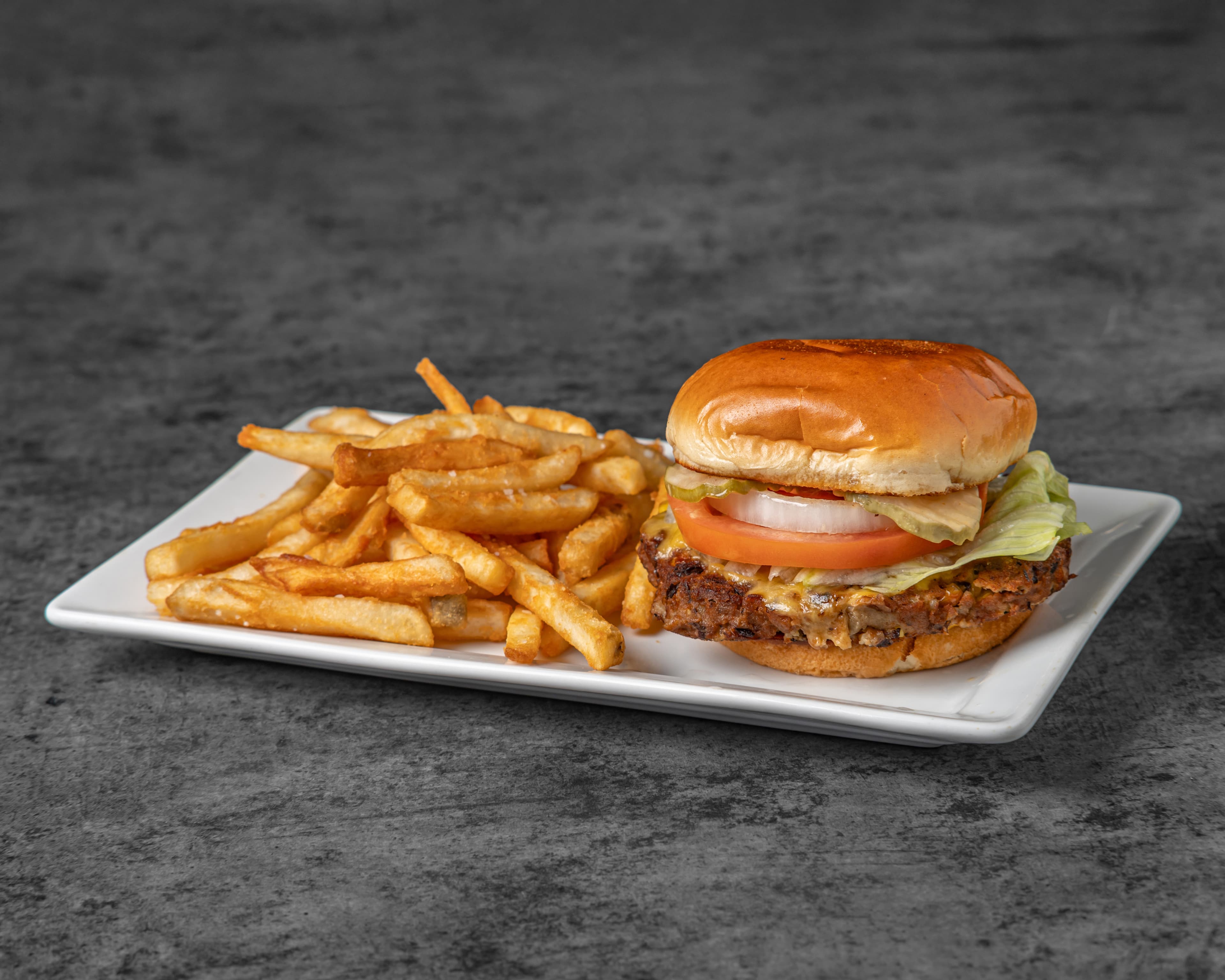 Black Bean Burger - House-made veggie burger at QuartHaus Chandler
